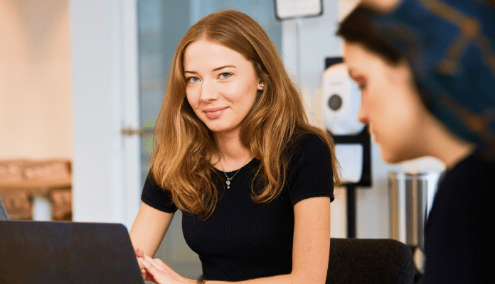 Our beautiful redhead famale programmer.